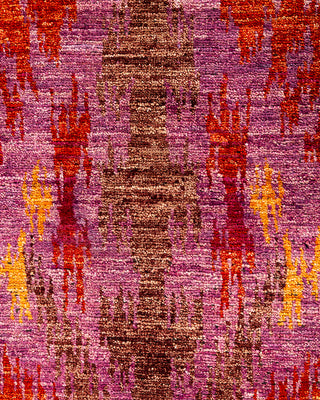 Contemporary Hand-Knotted Modern Abstract Pink Area Rug 5' 10" x 9' 2"