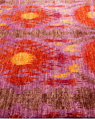 Contemporary Hand-Knotted Modern Abstract Pink Area Rug 5' 10" x 9' 2"