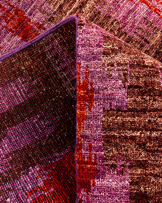 Contemporary Hand-Knotted Modern Abstract Pink Area Rug 5' 10" x 9' 2"