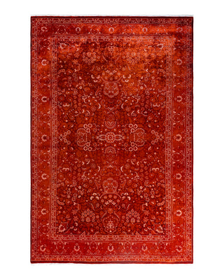Fine Vibrance, One-of-a-Kind Hand-Knotted Area Rug  - Orange, 6' 1" x 9' 0"