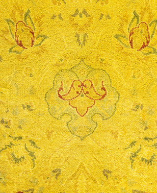Overdyed Hand-Knotted Wool Modern-Contemporary Yellow Runner 2' 7" x 10' 3"