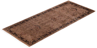Overdyed Hand-Knotted Wool Modern-Contemporary Brown Runner 2' 7" x 6' 5"