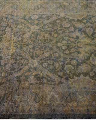 Modern Overdyed Hand Knotted Wool Gray Runner 2' 7" x 8' 8"