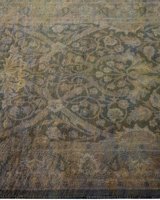 Contemporary Hand Knotted Overdyed Gray Runner 2' 7" x 8' 8"