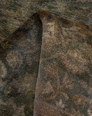 Contemporary Hand Knotted Overdyed Gray Runner 2' 7" x 8' 8"