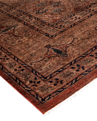 Contemporary Hand Knotted  Brown Area Rug 8' 3" x 11' 6"