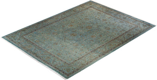 Modern Overdyed Hand Knotted Wool Blue Area Rug 9' 2" x 12' 6"