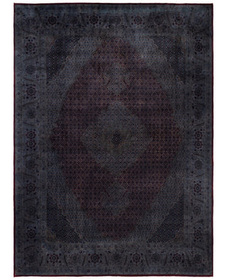 Contemporary Overdyed Wool Hand Knotted Black Area Rug 9' 0" x 12' 4"
