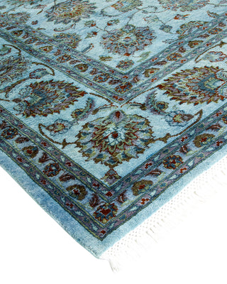 Modern Overdyed Hand Knotted Wool Blue Area Rug 8' 1" x 10' 10"