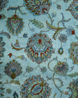 Contemporary Hand-Knotted Overdyed Blue Area Rug 8' 1" x 10' 10"