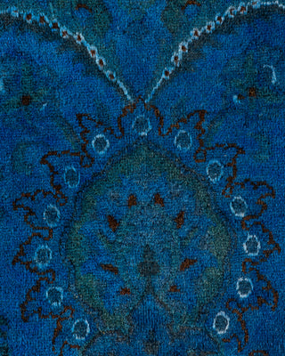 Modern Overdyed Hand Knotted Wool Blue Area Rug 10' 1" x 14' 6"