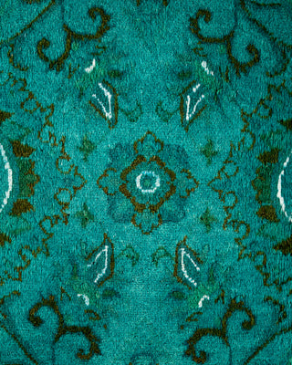 Contemporary Hand-Knotted Overdyed Blue Square Area Rug 10' 3" x 10' 5"