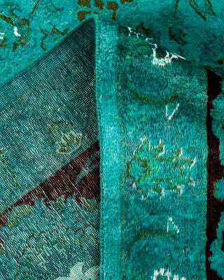 Contemporary Hand-Knotted Overdyed Blue Square Area Rug 10' 3" x 10' 5"