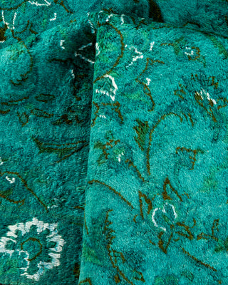 Contemporary Hand-Knotted Overdyed Blue Square Area Rug 10' 3" x 10' 5"