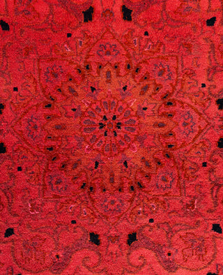 Overdyed Hand-Knotted Wool Modern-Contemporary Pink Area Rug 6' 2" x 9' 4"