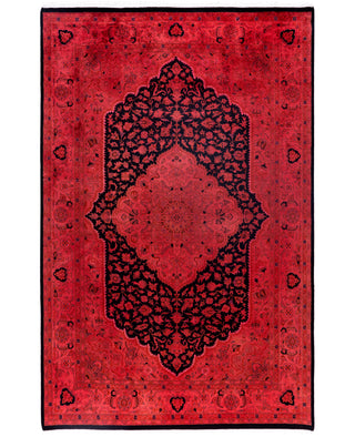 Overdyed Hand-Knotted Wool Modern-Contemporary Pink Area Rug 6' 2" x 9' 4"