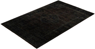 Contemporary Overdyed Wool Hand Knotted Black Area Rug 4' 2" x 6' 3"