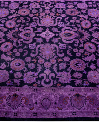 Overdyed One-of-a-Kind Wool Purple Area Rug 4' 1" x 6' 6"