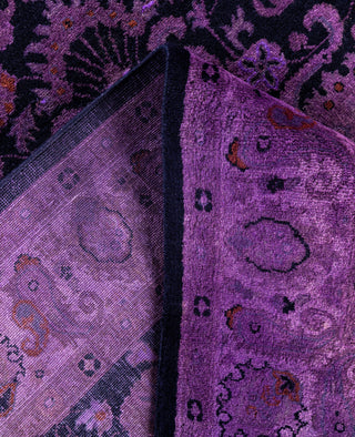 Overdyed One-of-a-Kind Wool Purple Area Rug 4' 1" x 6' 6"