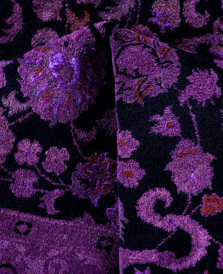 Overdyed One-of-a-Kind Wool Purple Area Rug 4' 1" x 6' 6"