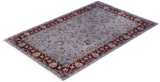 Contemporary Overdyed Wool Hand Knotted Gray Area Rug 4' 2" x 6' 4"