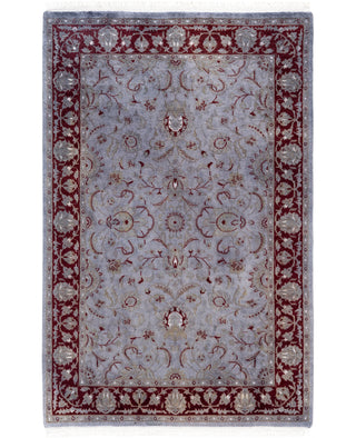 Contemporary Overdyed Wool Hand Knotted Gray Area Rug 4' 2" x 6' 4"