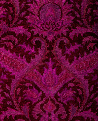Contemporary Overdyed Wool Hand Knotted Pink Runner 2' 8" x 10' 1"