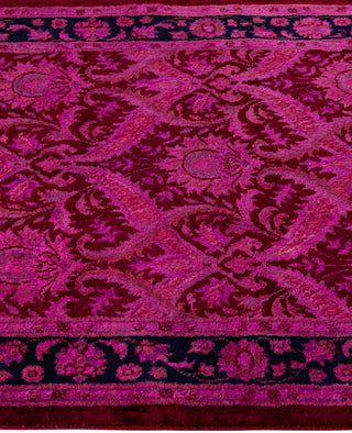 Contemporary Overdyed Wool Hand Knotted Pink Runner 2' 8" x 10' 1"