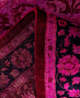 Contemporary Overdyed Wool Hand Knotted Pink Runner 2' 8" x 10' 1"