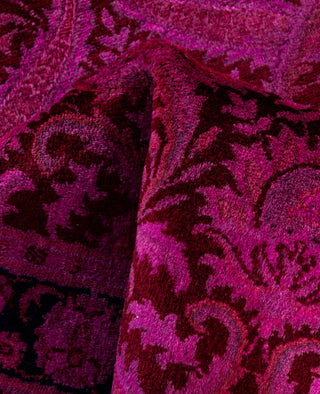 Contemporary Overdyed Wool Hand Knotted Pink Runner 2' 8" x 10' 1"