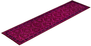 Contemporary Overdyed Wool Hand Knotted Pink Runner 2' 8" x 10' 1"