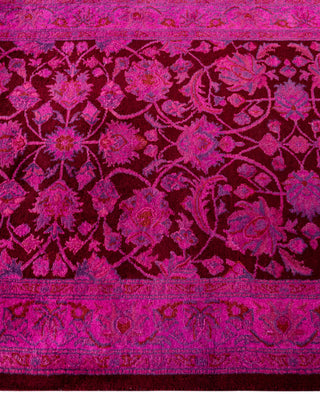 Contemporary Overdyed Wool Hand Knotted Pink Runner 2' 7" x 11' 3"