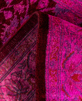 Contemporary Overdyed Wool Hand Knotted Pink Runner 2' 7" x 11' 3"