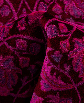 Contemporary Overdyed Wool Hand Knotted Pink Runner 2' 7" x 11' 3"