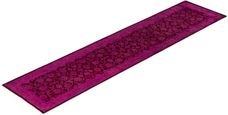 Contemporary Overdyed Wool Hand Knotted Pink Runner 2' 7" x 11' 3"