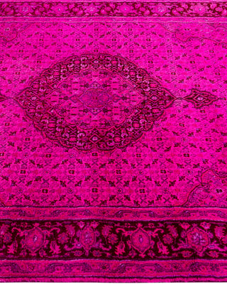 Overdyed Hand-Knotted Pink Area Rug 4' 1" x 6' 2"
