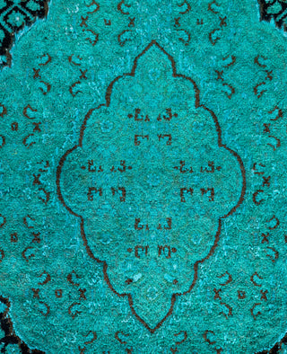 Overdyed Hand-Knotted Wool Modern-Contemporary Green Area Rug 4' 7" x 7' 4"