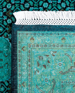 Overdyed Hand-Knotted Wool Modern-Contemporary Green Area Rug 4' 7" x 7' 4"