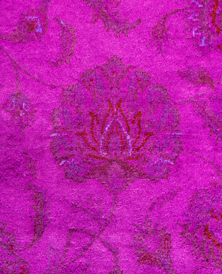 Overdyed Hand-Knotted Wool Modern-Contemporary Purple Area Rug 4' 9" x 7' 2"