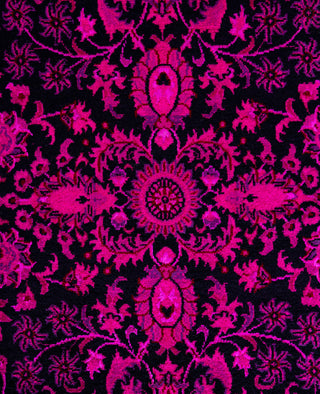 Overdyed Hand-Knotted Wool Modern-Contemporary Pink Area Rug 4' 8" x 7' 8"