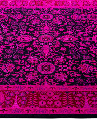 Overdyed Hand-Knotted Wool Modern-Contemporary Pink Area Rug 4' 8" x 7' 8"