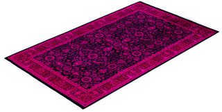 Overdyed Hand-Knotted Wool Modern-Contemporary Pink Area Rug 4' 8" x 7' 8"