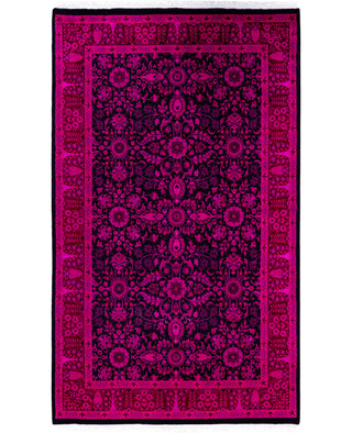 Overdyed Hand-Knotted Wool Modern-Contemporary Pink Area Rug 4' 8" x 7' 8"