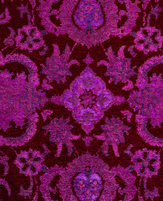 Overdyed Hand-Knotted Wool Modern-Contemporary Purple Area Rug 4' 6" x 7' 9"