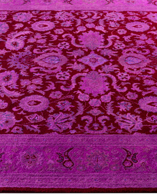 Overdyed Hand-Knotted Wool Modern-Contemporary Purple Area Rug 4' 6" x 7' 9"