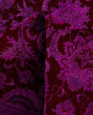 Overdyed Hand-Knotted Wool Modern-Contemporary Purple Area Rug 4' 6" x 7' 9"