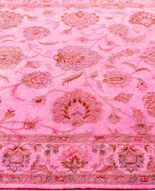 Overdyed Hand-Knotted Wool Modern-Contemporary Pink Area Rug 4' 9" x 7' 3"