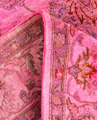 Overdyed Hand-Knotted Wool Modern-Contemporary Pink Area Rug 4' 9" x 7' 3"