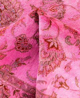 Overdyed Hand-Knotted Wool Modern-Contemporary Pink Area Rug 4' 9" x 7' 3"