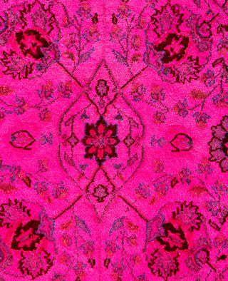 Overdyed Hand-Knotted Wool Modern-Contemporary Pink Area Rug 4' 7" x 7' 7"
